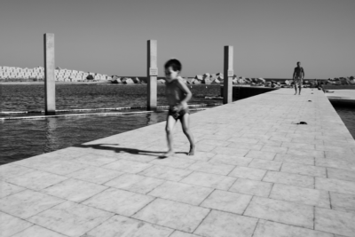 portrait, barcelona, spain, black and white, reportage, playa del forum barcelona