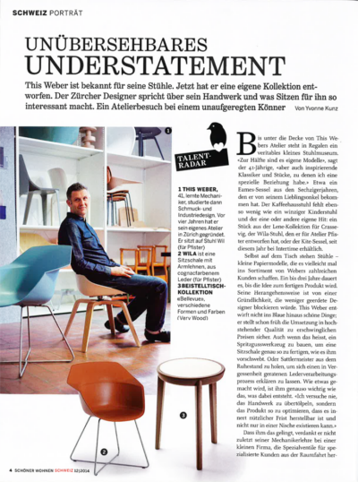 Schöner Wohnen, This Weber, Ausgabe Dezember 2014, Interior, Design, Product Design