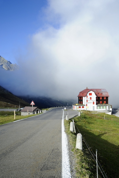 furka pass, mountains, hotel, pigs, landscape 
